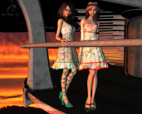 Картинка 3д графика people люди девушки