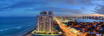 Картинка sunny isles beach miami florida города огни ночного побережье атлантический океан панорама флорида майами санни айлс бич