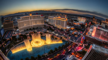Картинка las vegas города лас вегас сша bellagio белладжио отель фонтан панорама