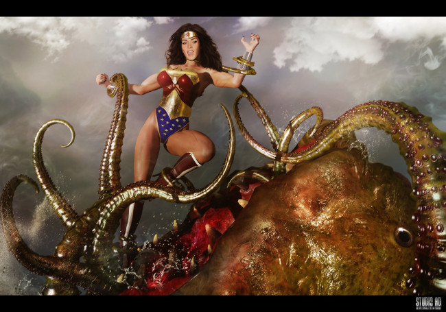 Обои картинки фото 3д, графика, fantasy, фантазия, девушка, восьминог