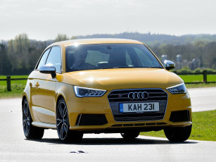 Картинка автомобили audi s1 uk-spec 2014 желтый
