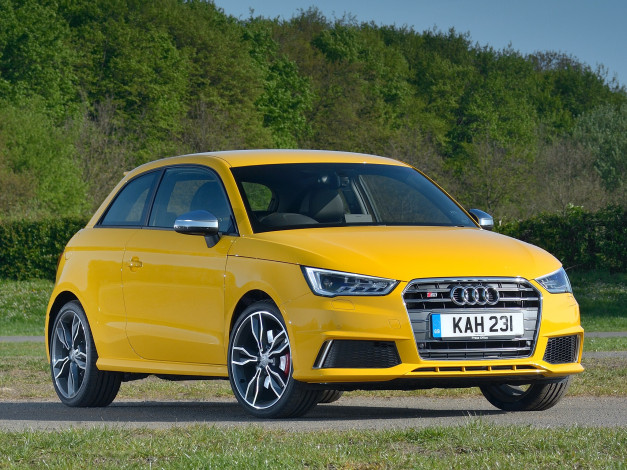 Обои картинки фото автомобили, audi, uk-spec, s1, желтый, 2014