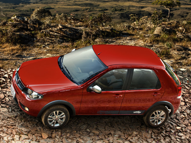 Обои картинки фото автомобили, fiat, 2014г, 178, way, palio, fire, красный