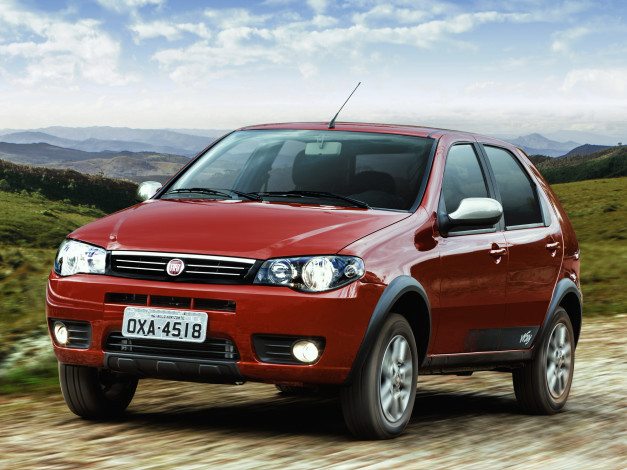 Обои картинки фото автомобили, fiat, красный, 2014г, 178, way, palio, fire