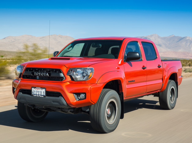Обои картинки фото автомобили, toyota, красный, trd, 2014, cab, pro, double, tacoma