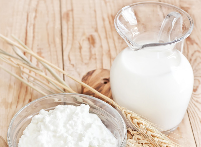 Обои картинки фото еда, масло,  молочные продукты, творог, молоко