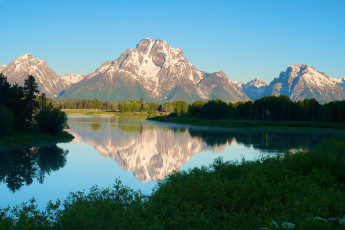 Картинка природа реки озера национальный парк гранд-титон сша oxbow bend вайоминг штат