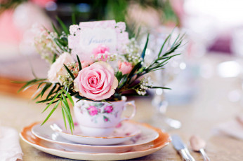 Картинка цветы букеты +композиции роза чашка