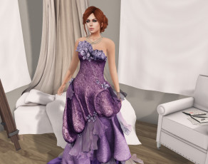 Картинка 3д+графика люди+ people фон взгляд девушка интерьер рыжая