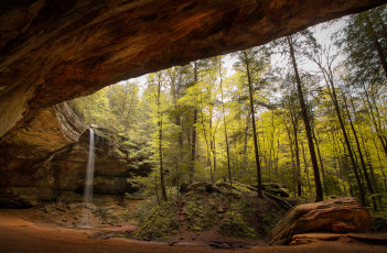 Картинка природа водопады водопад река лес