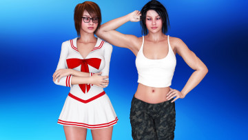 Картинка 3д+графика люди+ people взгляд фон девушки