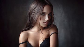 Картинка для+стола девушки -unsort+ брюнетки +шатенки взгляд тёмный фон портрет