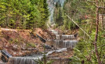 Картинка природа водопады водопад река лес