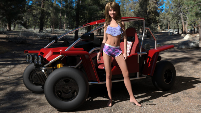 Обои картинки фото 3д графика, люди-авто, мото , people- car ,  moto, фон, автомобиль, девушка, взгляд