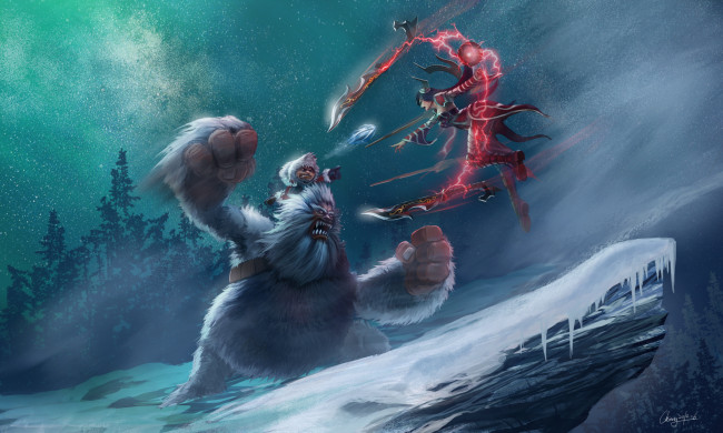 Обои картинки фото видео игры, league of legends, action, ролевая, league, of, legends, nunu, willump, irelia