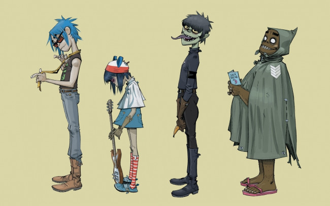 Обои картинки фото музыка, gorillaz, гориллаз