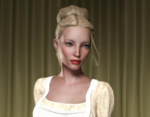 Картинка 3д+графика портрет+ portraits фон взгляд девушка