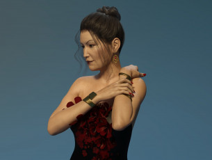 Картинка 3д+графика люди+ people девушка фон взгляд