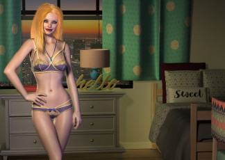 Картинка 3д+графика люди+ people фон девушка взгляд