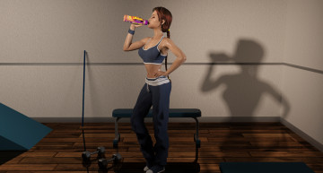 Картинка 3д+графика спорт+ sport фон взгляд девушка