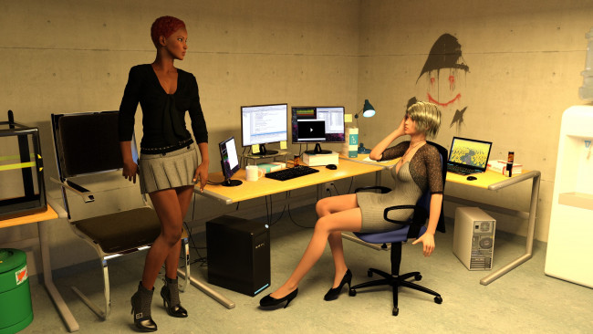 Обои картинки фото 3д графика, люди , people, фон, девушки, взгляд