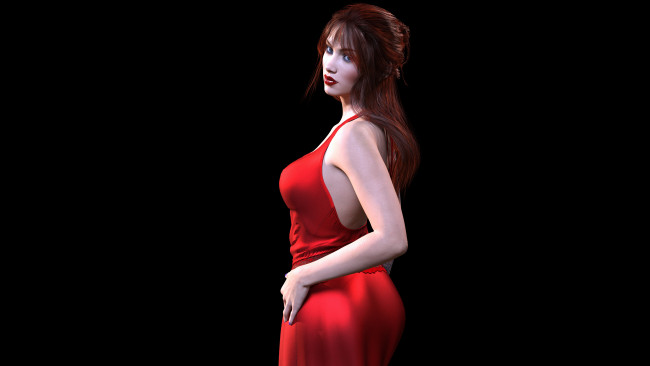 Обои картинки фото 3д графика, люди , people, взгляд, девушка, фон