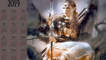 Картинка календари фэнтези оружие тату девушка