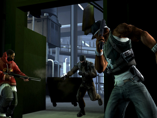 Обои картинки фото видео игры, 50 cent,  bulletproof, фабрика, бандиты, перестрелка, оружие