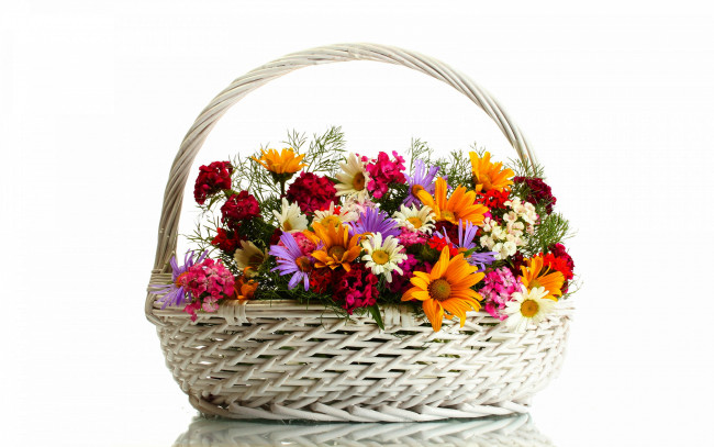 Обои картинки фото цветы, букеты,  композиции, букет, корзинка