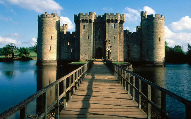 Обои картинки фото bodiam castle, города, замки англии, bodiam, castle