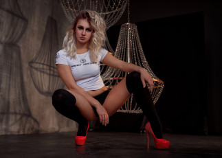 Картинка бестия девушки -+блондинки +светловолосые девушка женщина блондинка светловолосая сексуальная модель звезда позирует разная обувь верхняя стильная одежда нижнее эротическое бельё трусы лифчик колготки чулки аксессуары макияж и множество элементов на фотографии