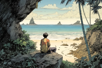 Картинка аниме пейзажи +природа побережье