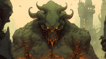 Картинка фэнтези существа рогатое существо