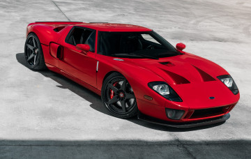 Картинка автомобили ford gt red side hre black wheels