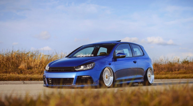 Обои картинки фото автомобили, volkswagen, гольф, golf, tuning, bbs, low, stance, dropped, vag, ваг