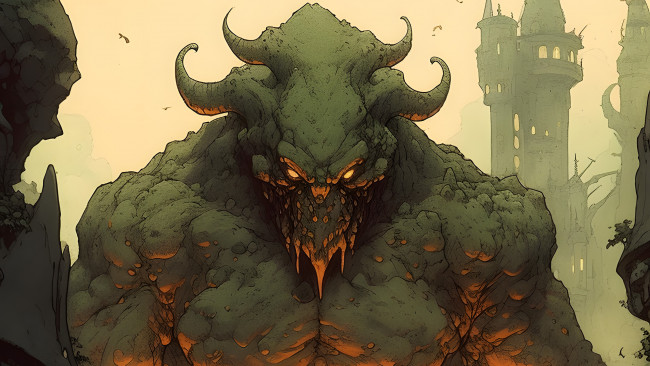 Обои картинки фото фэнтези, существа, рогатое, существо