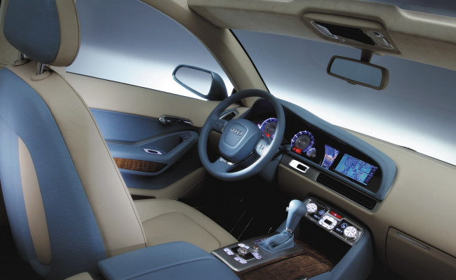 Обои картинки фото автомобили, интерьеры, ауди, голубой, салон