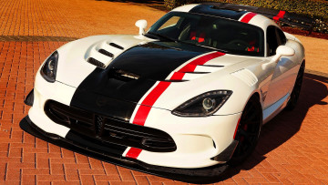 обоя dodge viper, автомобили, dodge, белый, площадка