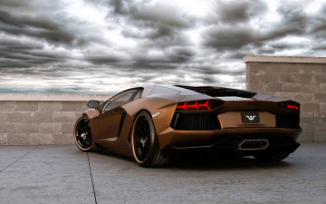 Картинка lamborghini+aventador автомобили lamborghini коричневы тучи площадка