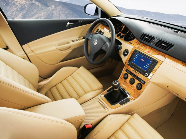 Обои картинки фото vw, passat, variant, 2006, автомобили, интерьеры