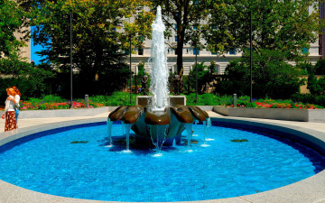 обоя города, фонтаны