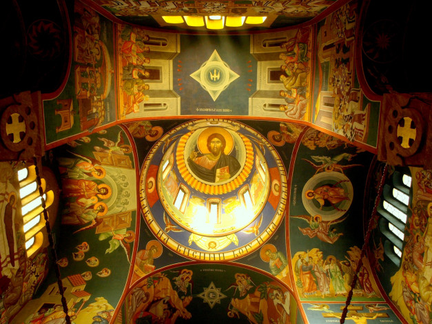 Обои картинки фото интерьер, убранство, роспись, храма