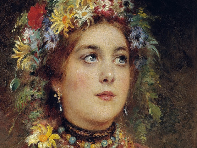 Обои картинки фото константин, маковский, русская, красавица, рисованные, искусство, девушка, красота, лицо