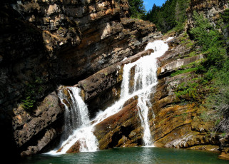 Картинка cameron falls glacier national park природа водопады