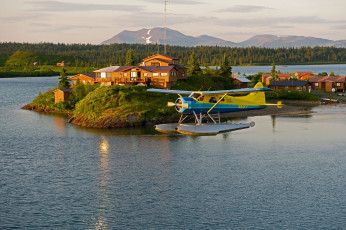 Картинка авиация самолёты амфибии остров гидроплан пейзаж аляска