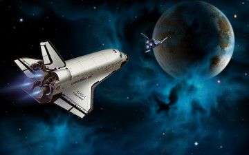 Картинка космос арт полет звезды планета