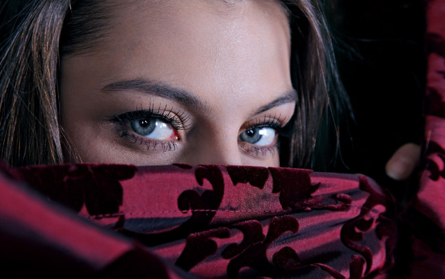 Обои картинки фото разное, глаза, платок