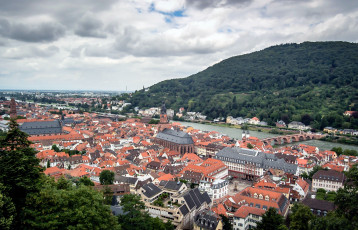 Картинка города гейдельберг германия панорама река дома