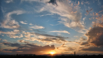 Картинка природа восходы закаты небо облака горизонт закат