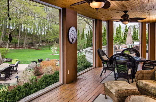 Обои картинки фото интерьер, веранды, террасы, балконы, веранда, кресла